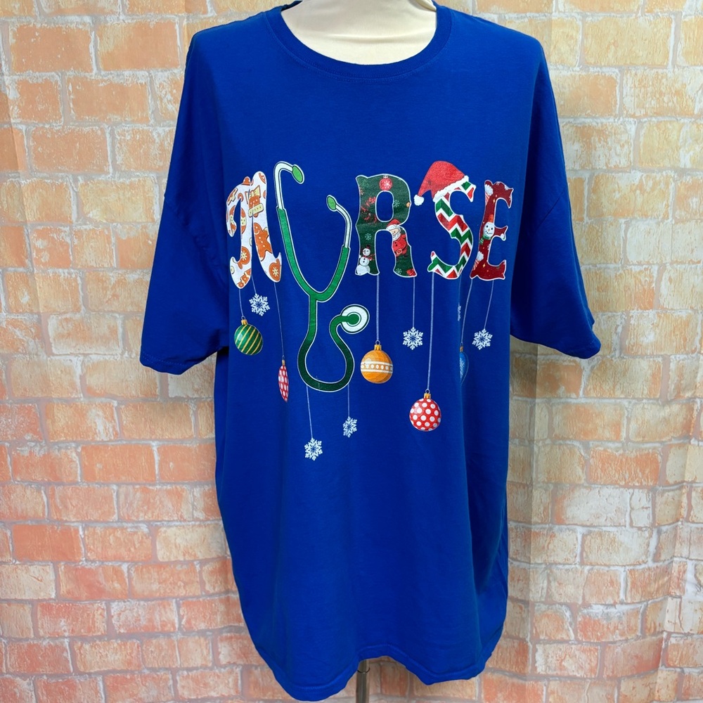 Nurse‎ Christmas Print Tee Shirt